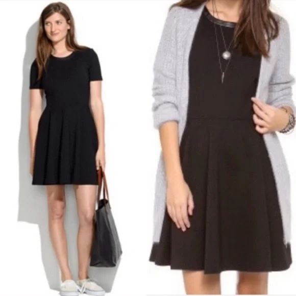 Madewell Black Flirty Dress Leather Collar Small - Picture 2 of 7